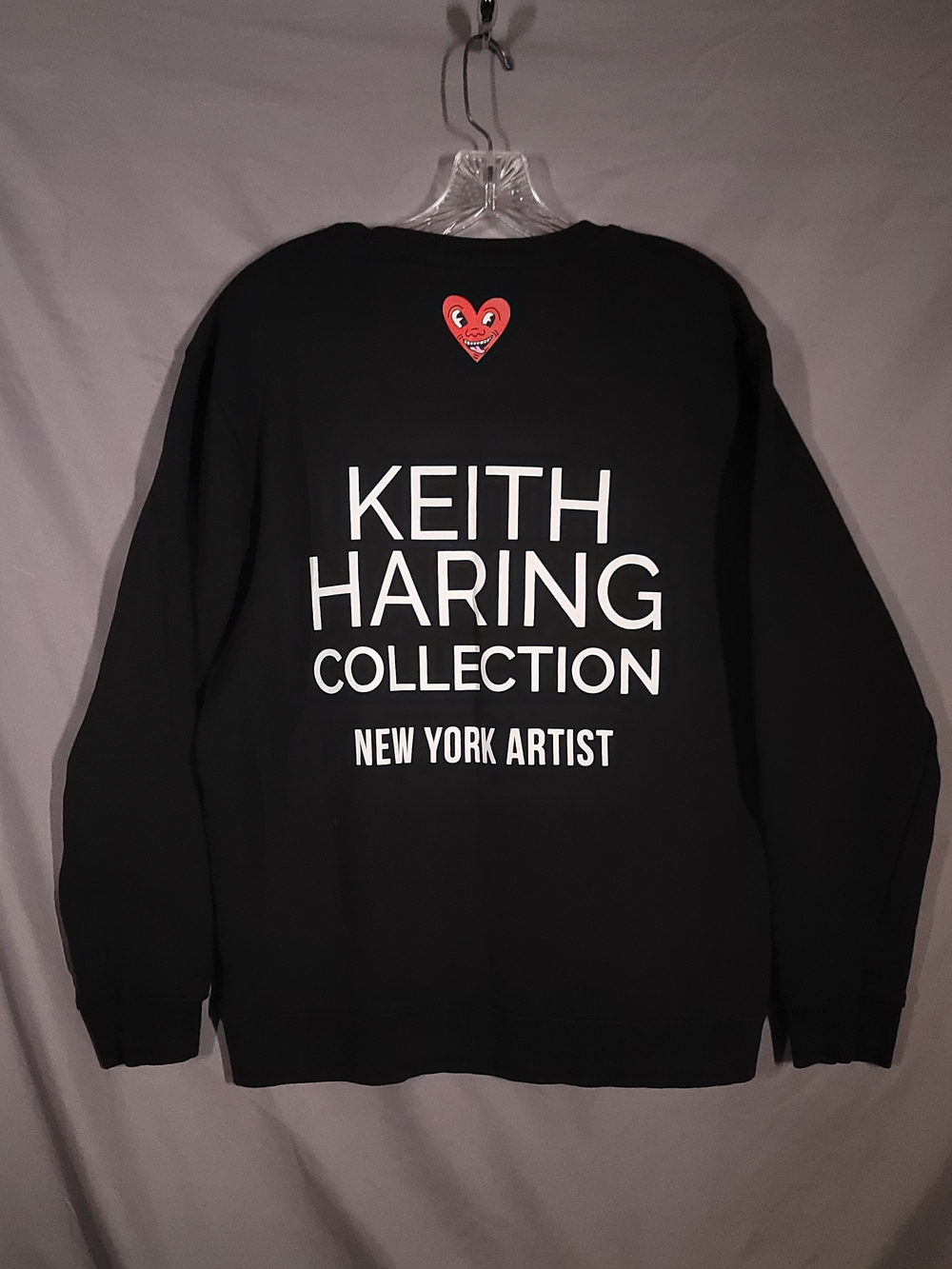 Zara x Keith Haring Crewneck Sweatshirt Black Graphic Artist Collab L